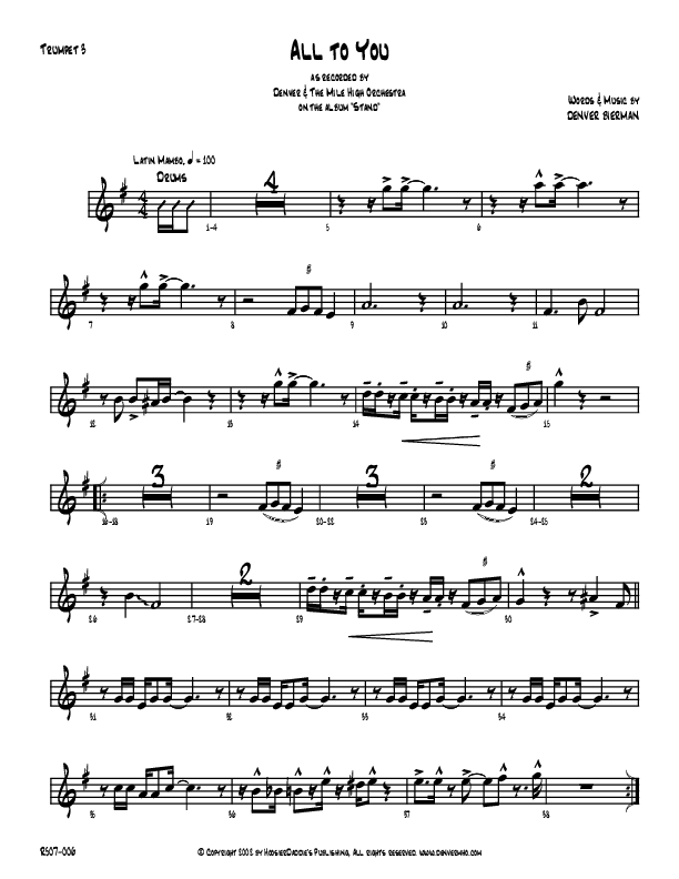 All To You Trumpet 3 (Denver Bierman)