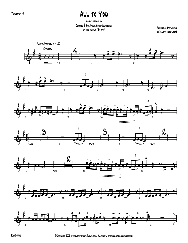 All To You Trumpet (Denver Bierman)