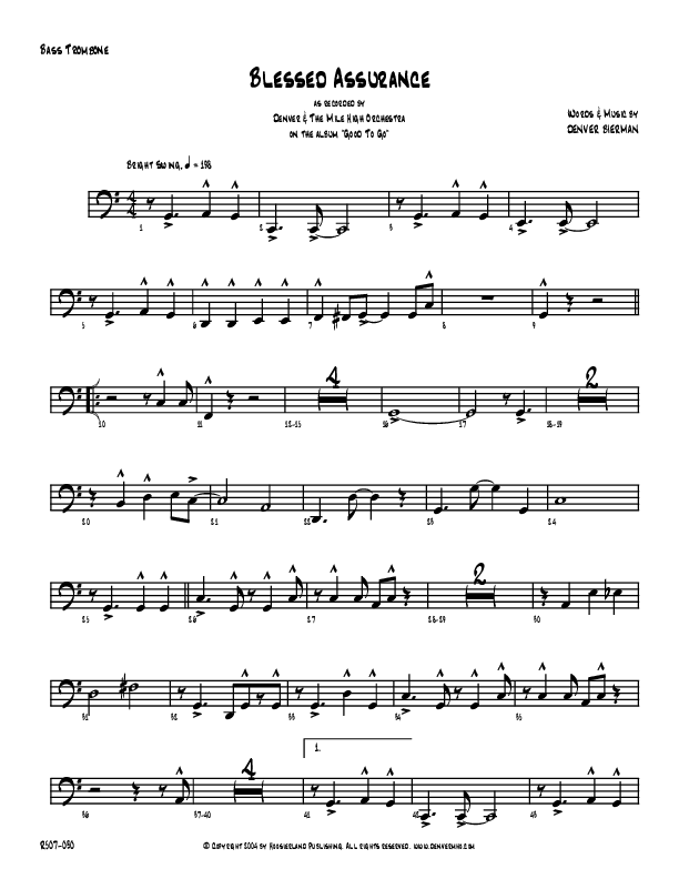 Blessed Assurance Bass Trombone (Denver Bierman)