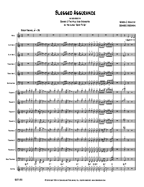 Blessed Assurance Conductor's Score (Denver Bierman)