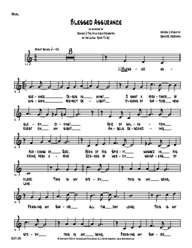 Blessed Assurance Lead Sheet (Denver Bierman)