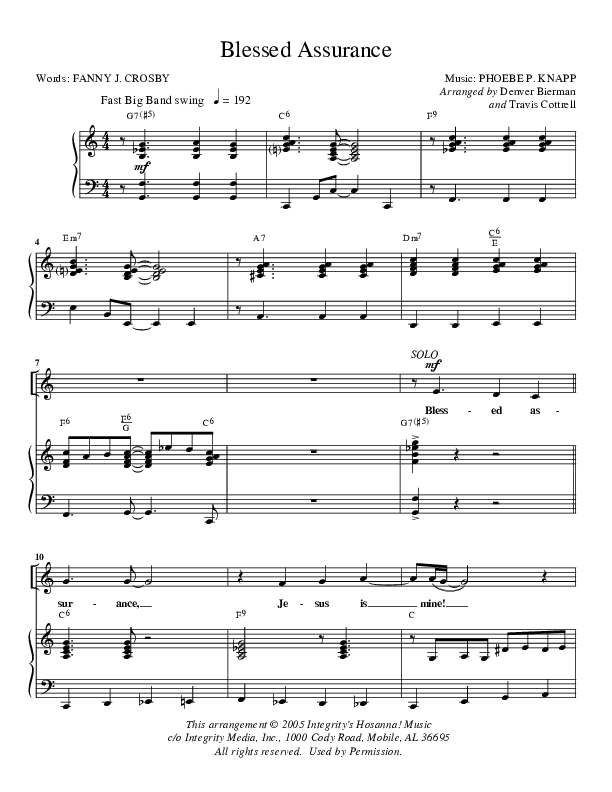 Blessed Assurance Lead Sheet (Denver Bierman)