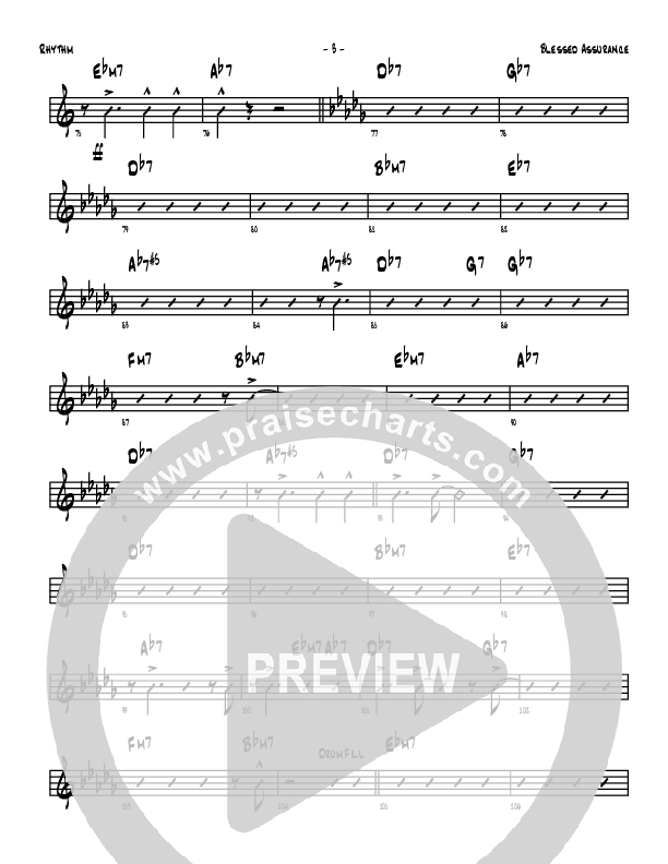 Blessed Assurance Rhythm Chart (Denver Bierman)