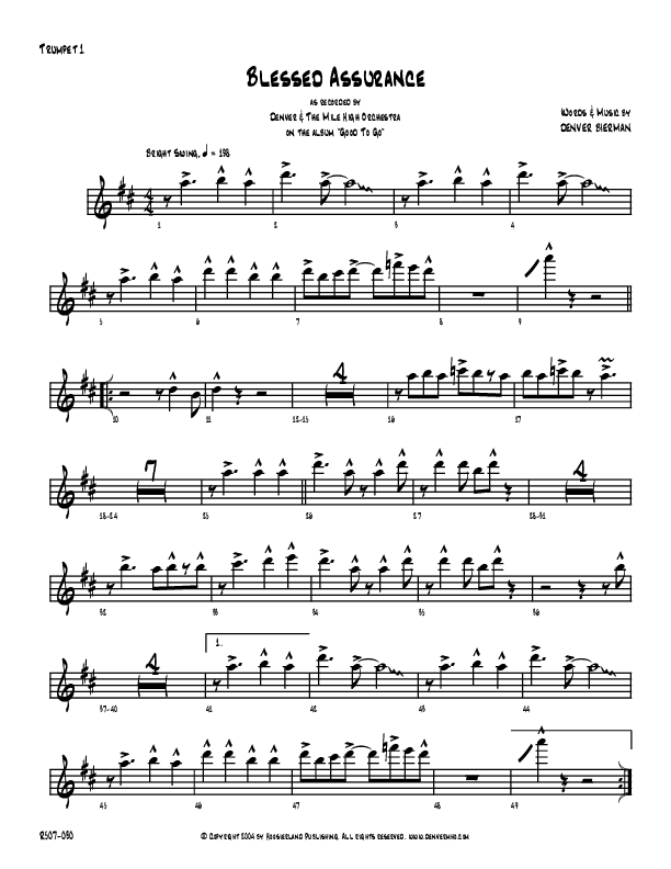 Blessed Assurance Trumpet 1 (Denver Bierman)