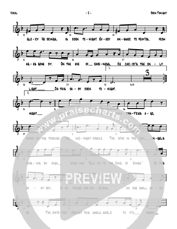 Born Tonight Lead Sheet (Denver Bierman)