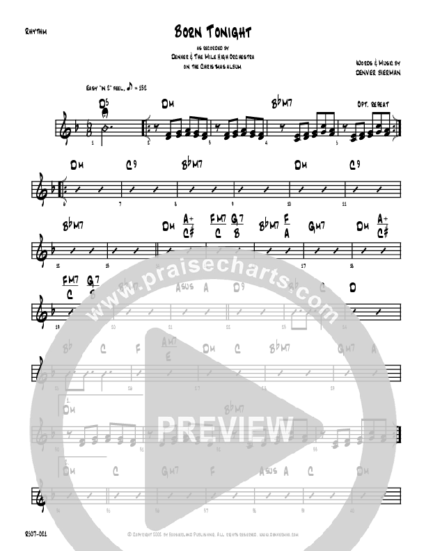 Born Tonight Rhythm Chart (Denver Bierman)
