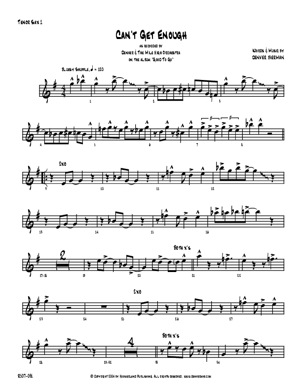 Can't Get Enough Tenor Sax 1/2 (Denver Bierman)