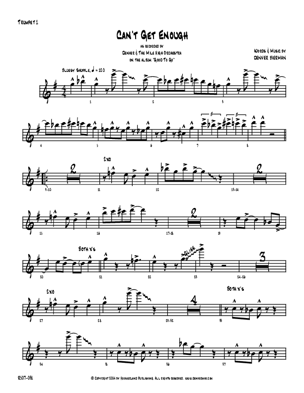 Can't Get Enough Trumpet 1 (Denver Bierman)