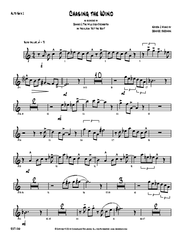 Chasing The Wind Alto Sax 1/2 (Denver Bierman)