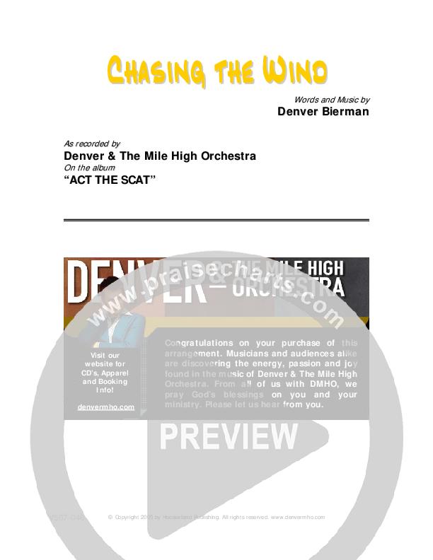 Chasing The Wind Cover Sheet (Denver Bierman)