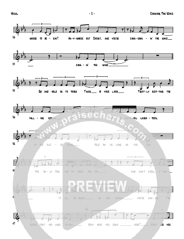 Chasing The Wind Lead Sheet (Denver Bierman)