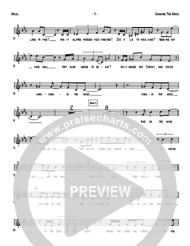 Chasing The Wind Lead Sheet (Denver Bierman)