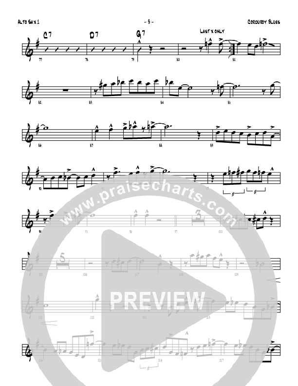 Corduroy Blues Alto Sax 1/2 (Denver Bierman)