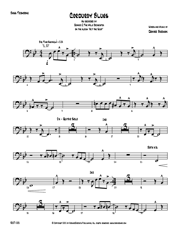 Corduroy Blues Bass Trombone (Denver Bierman)