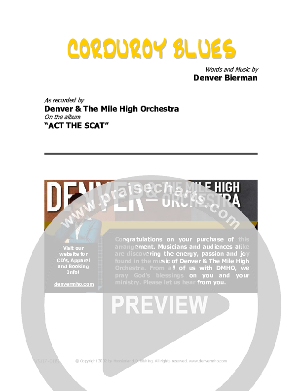 Corduroy Blues Cover Sheet (Denver Bierman)