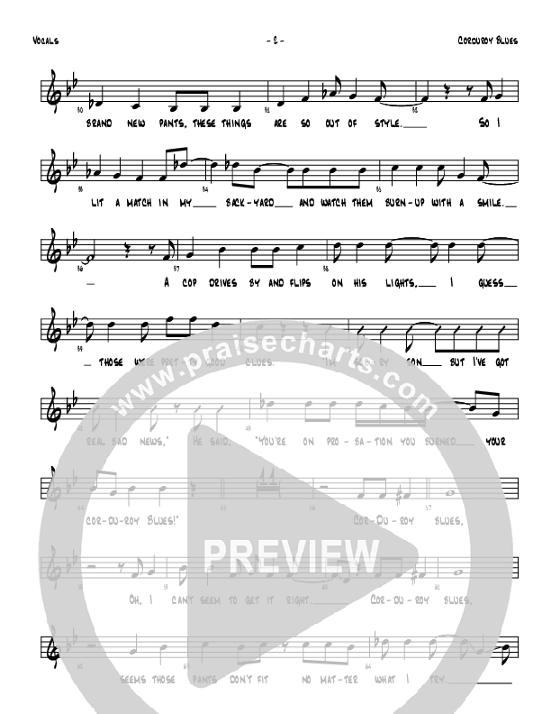 Corduroy Blues Lead Sheet (Denver Bierman)