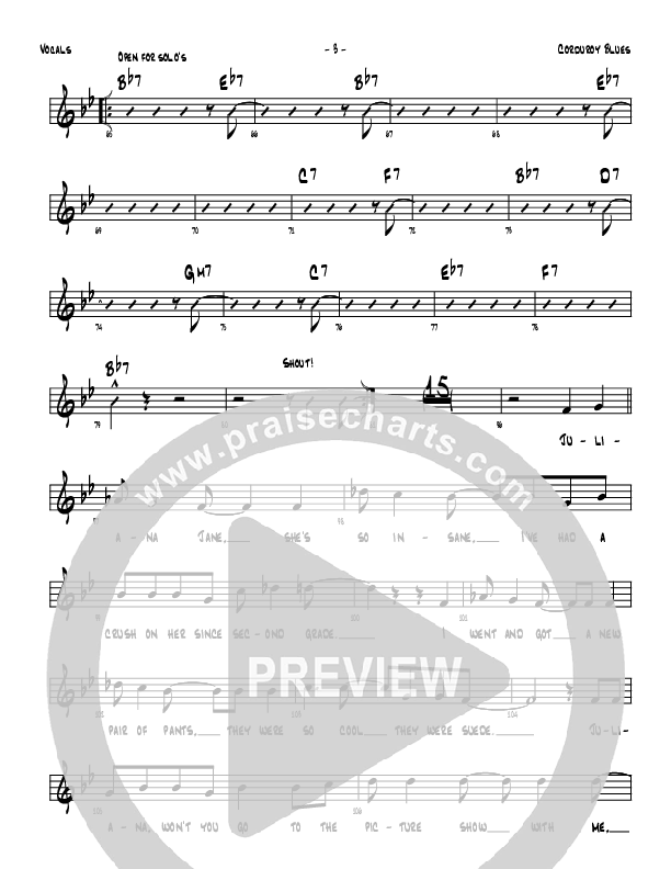 Corduroy Blues Lead Sheet (Denver Bierman)