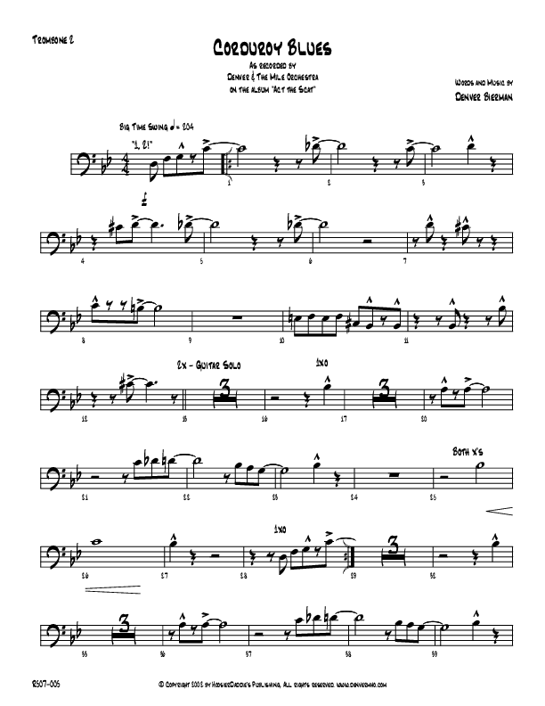 Corduroy Blues Trombone 2 (Denver Bierman)