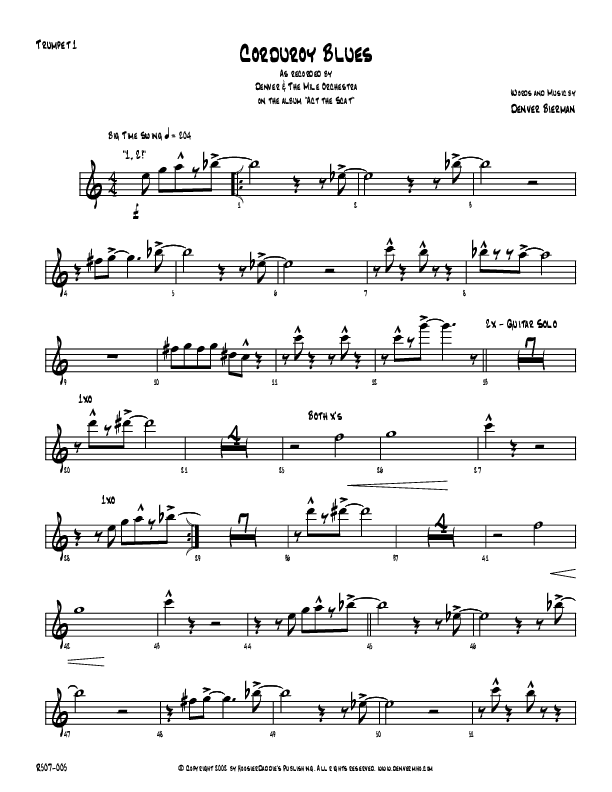 Corduroy Blues Trumpet 1 (Denver Bierman)