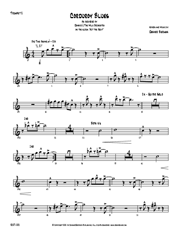 Corduroy Blues Trumpet 2 (Denver Bierman)