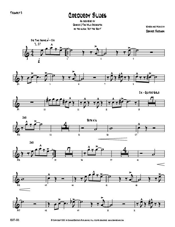 Corduroy Blues Trumpet 3 (Denver Bierman)