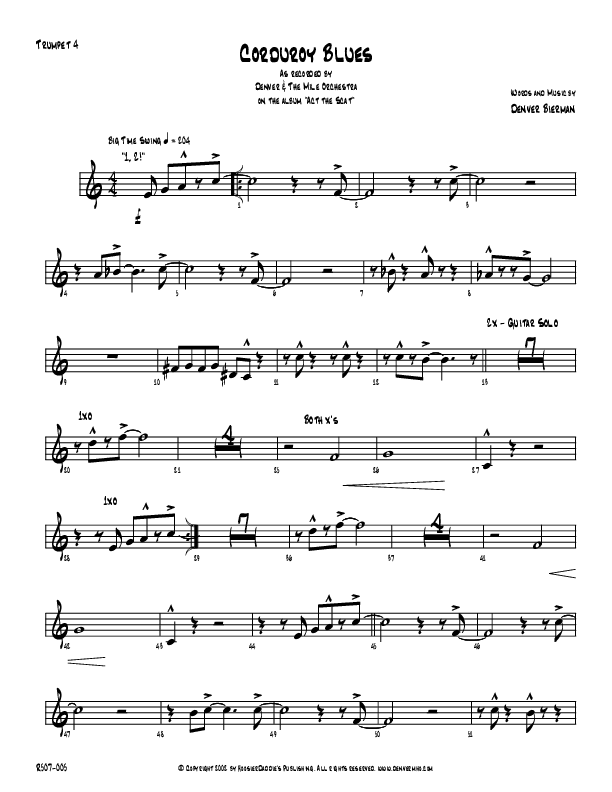 Corduroy Blues Trumpet (Denver Bierman)