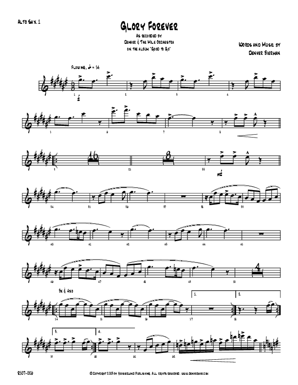 Glory Forever Alto Sax 1/2 (Denver Bierman)