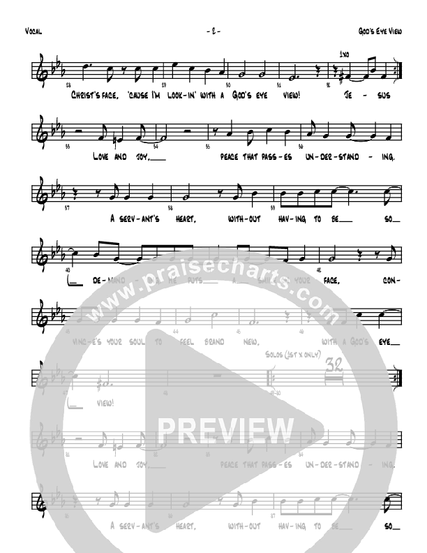 God's Eye View Lead Sheet (Denver Bierman)