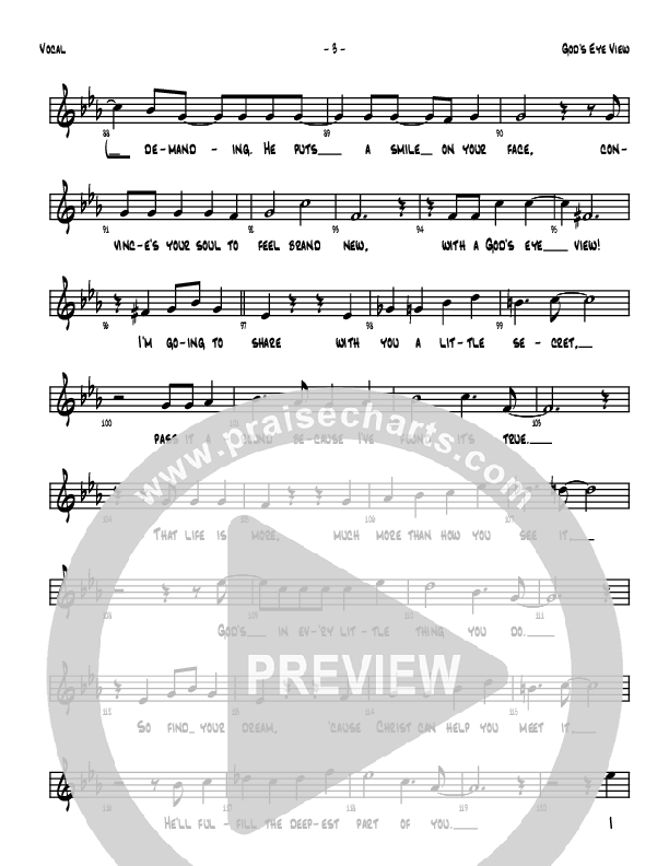 God's Eye View Lead Sheet (Denver Bierman)