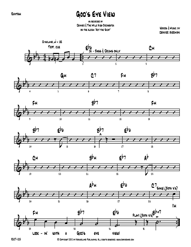 God's Eye View Rhythm Chart (Denver Bierman)