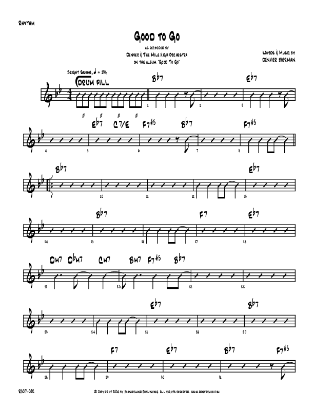 Good To Go Rhythm Chart (Denver Bierman)