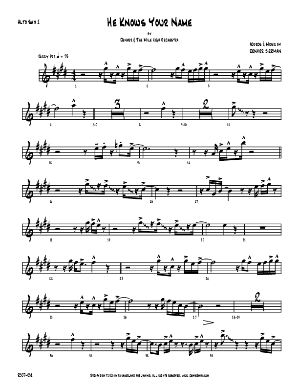 He Knows Your Name Alto Sax (Denver Bierman)