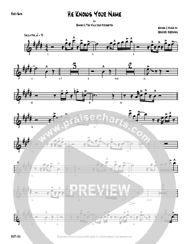 He Knows Your Name Bari Sax (Denver Bierman)