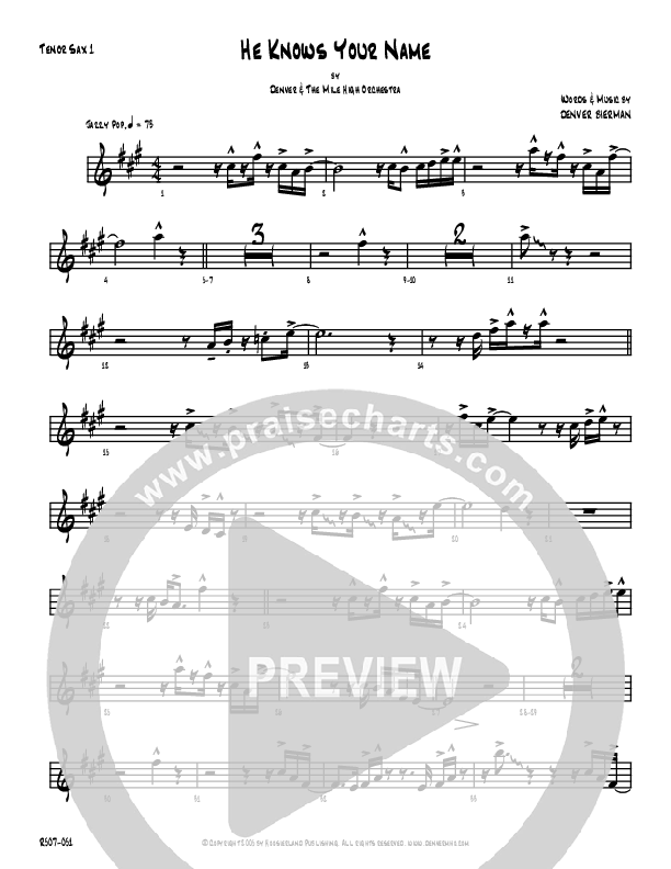 He Knows Your Name Tenor Sax 1 (Denver Bierman)