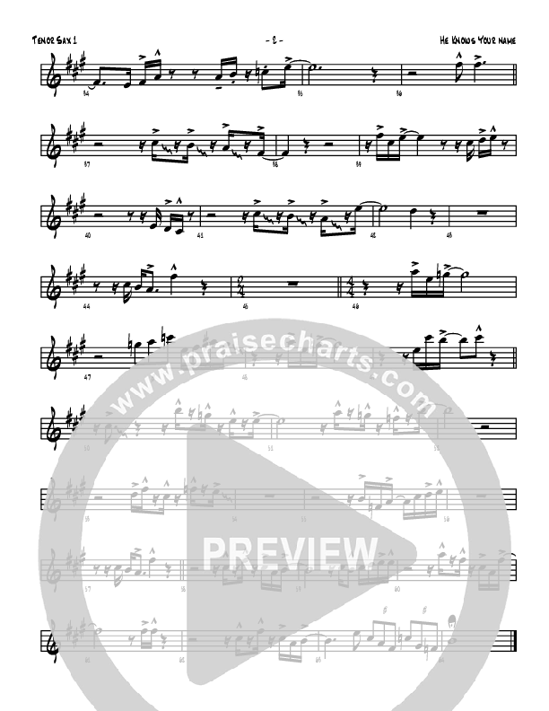 He Knows Your Name Tenor Sax 1 (Denver Bierman)