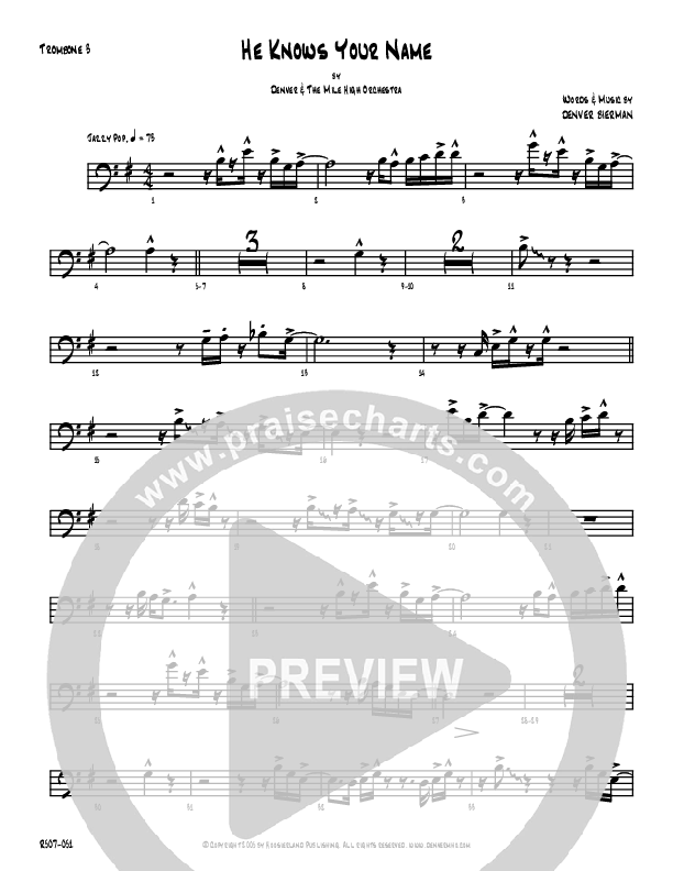 He Knows Your Name Trombone 3 (Denver Bierman)