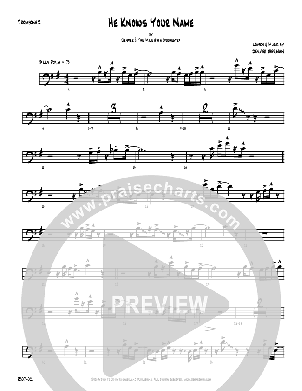 He Knows Your Name Trombone (Denver Bierman)