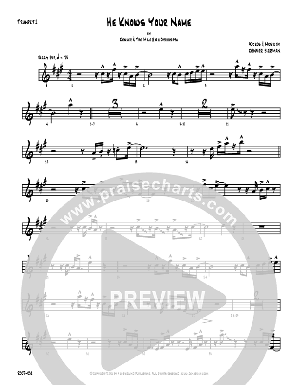 He Knows Your Name Trumpet 1 (Denver Bierman)