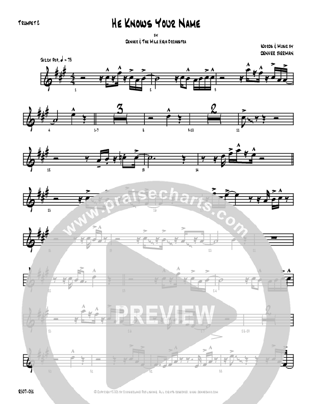 He Knows Your Name Trumpet 2 (Denver Bierman)
