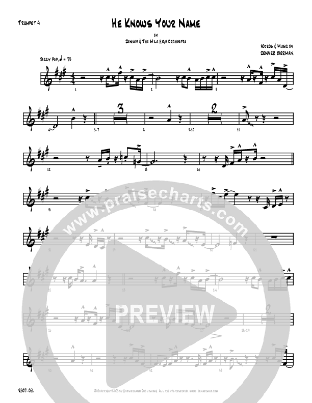 He Knows Your Name Trumpet (Denver Bierman)