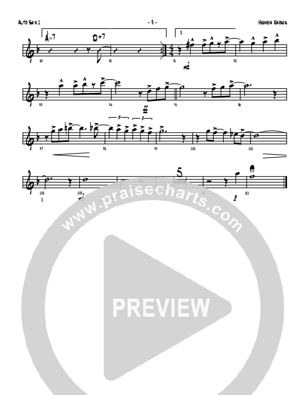 Heaven Knows Alto Sax 1/2 (Denver Bierman)