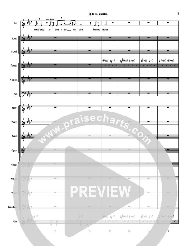 Heaven Knows Conductor's Score (Denver Bierman)