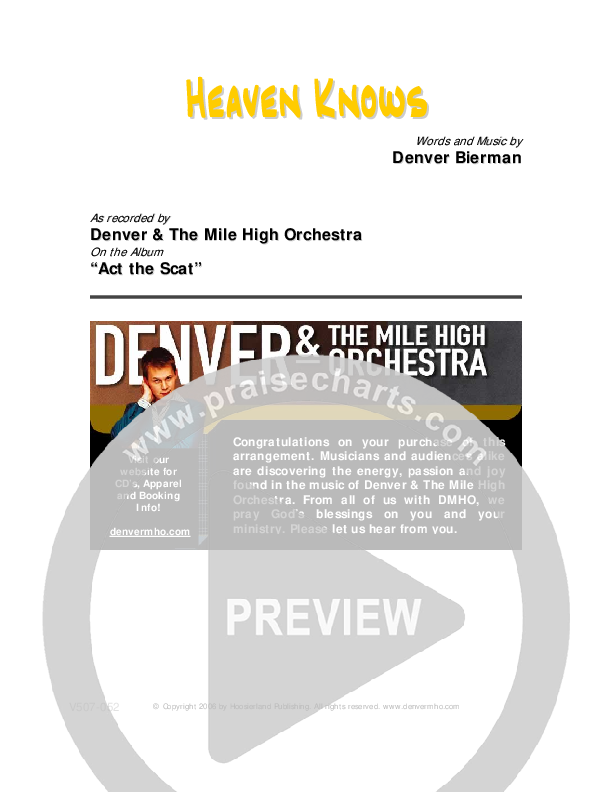 Heaven Knows Orchestration (Denver Bierman)
