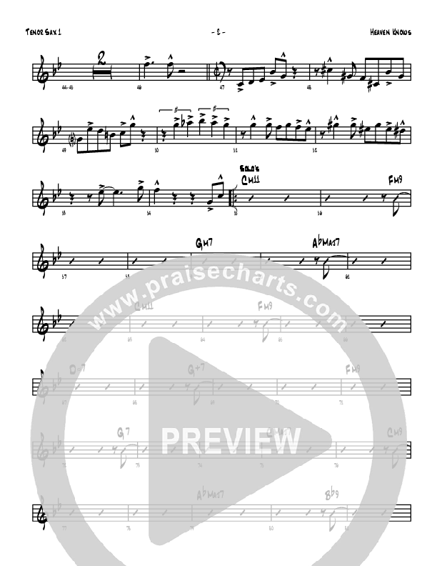 Heaven Knows Tenor Sax 1/2 (Denver Bierman)