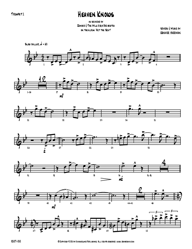 Heaven Knows Trumpet 1 (Denver Bierman)