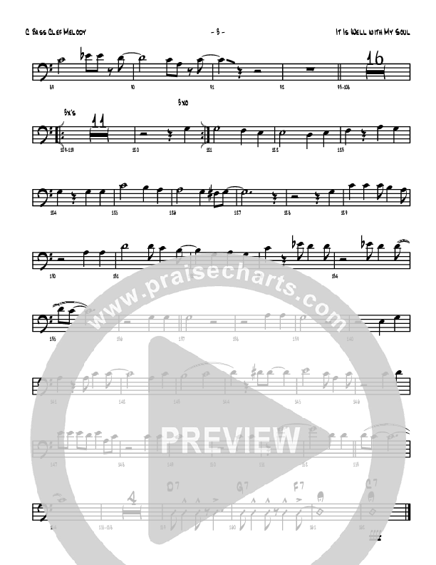 It Is Well With My Soul C Bass Clef Melody (Denver Bierman)