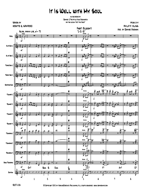 It Is Well With My Soul Conductor's Score (Denver Bierman)