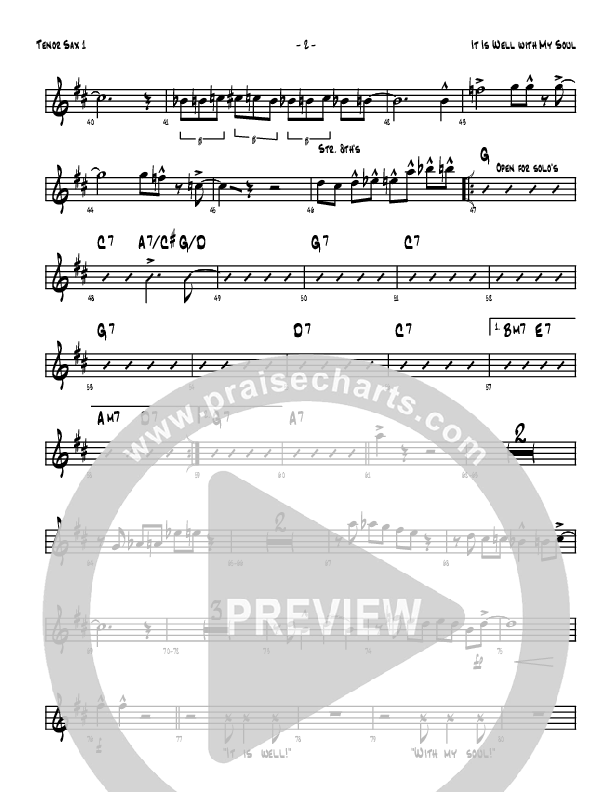 It Is Well With My Soul Tenor Sax 1/2 (Denver Bierman)