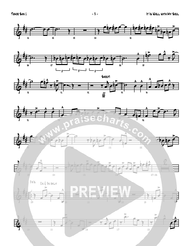 It Is Well With My Soul Tenor Sax 1/2 (Denver Bierman)