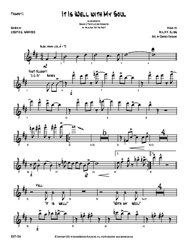 It Is Well With My Soul Trumpet 1 (Denver Bierman)